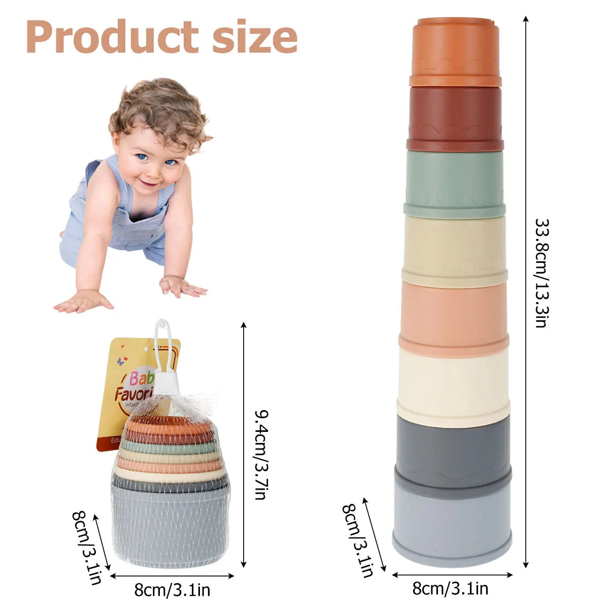 Multicolored Stacking Cups